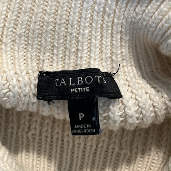 TALBOTS COTTON SHAKER STITCH ROLL NECK SWEATER - STRIPE size P - Picture 9 of 11